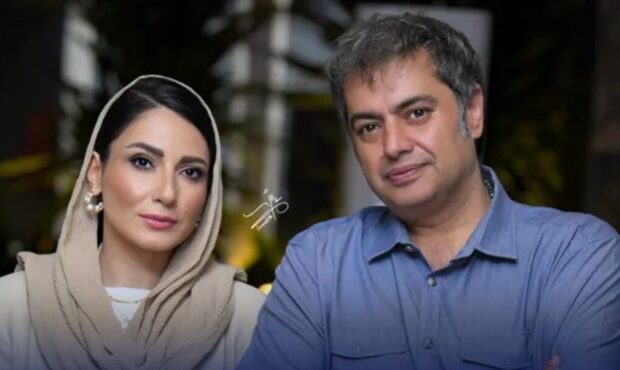 استایل نیمه رسمی سمیرا حسن‌پور و همسرش سامان سالور در مراسم ناصر تقوایی