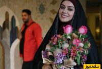 الهام چرخنده زیور سریال آوای باران با لباس عروس رویت شد! از کلاه پردار و شنل عروس تا ژست عروس و دومادای دهه شصتی