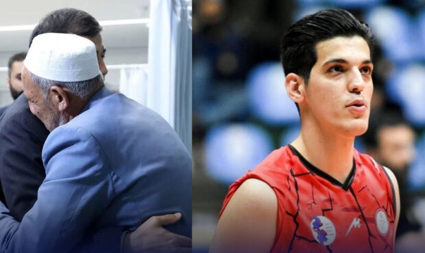 بوسه تلخ پدر صابر کاظمی بر دستان او، لحظات تلخ پدر برای اتفاقات پسر